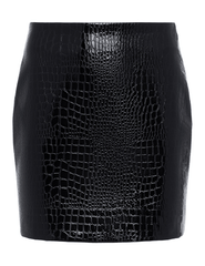 L’AGENCE Gerard Croc Vegan Mini Skirt in black

