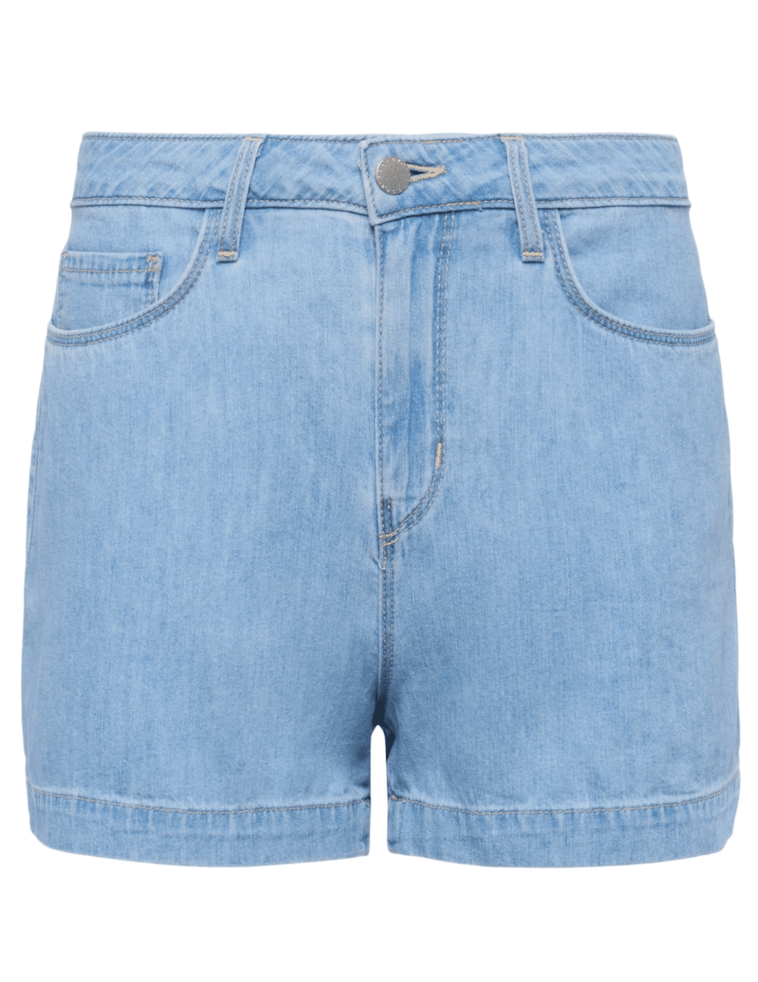 L’AGENCE Gina High Rise Denim Shorts in Dakota front view