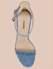 L'AGENCE Gisele Denim Heel Sandal in Light Denim top