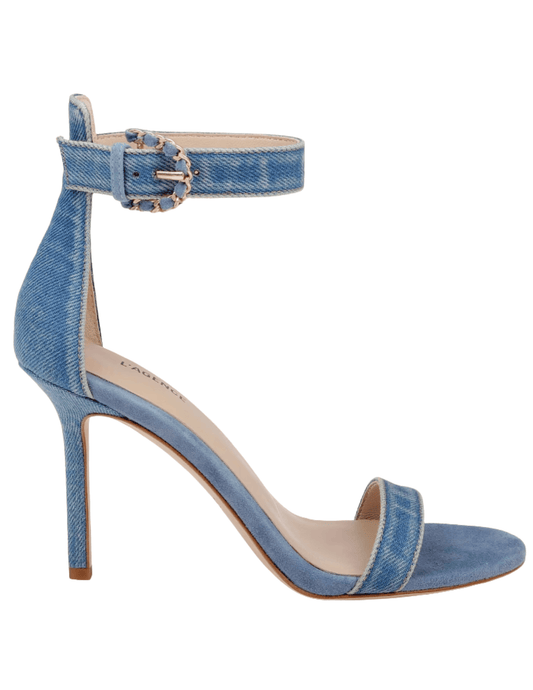 L'AGENCE Gisele Denim Heel Sandal in Light Denim