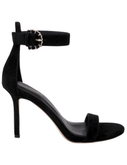L'AGENCE Gisele Suede Heel Sandal in Black