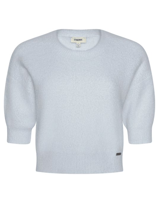 L’AGENCE Guinevere pale blue cropped sweater