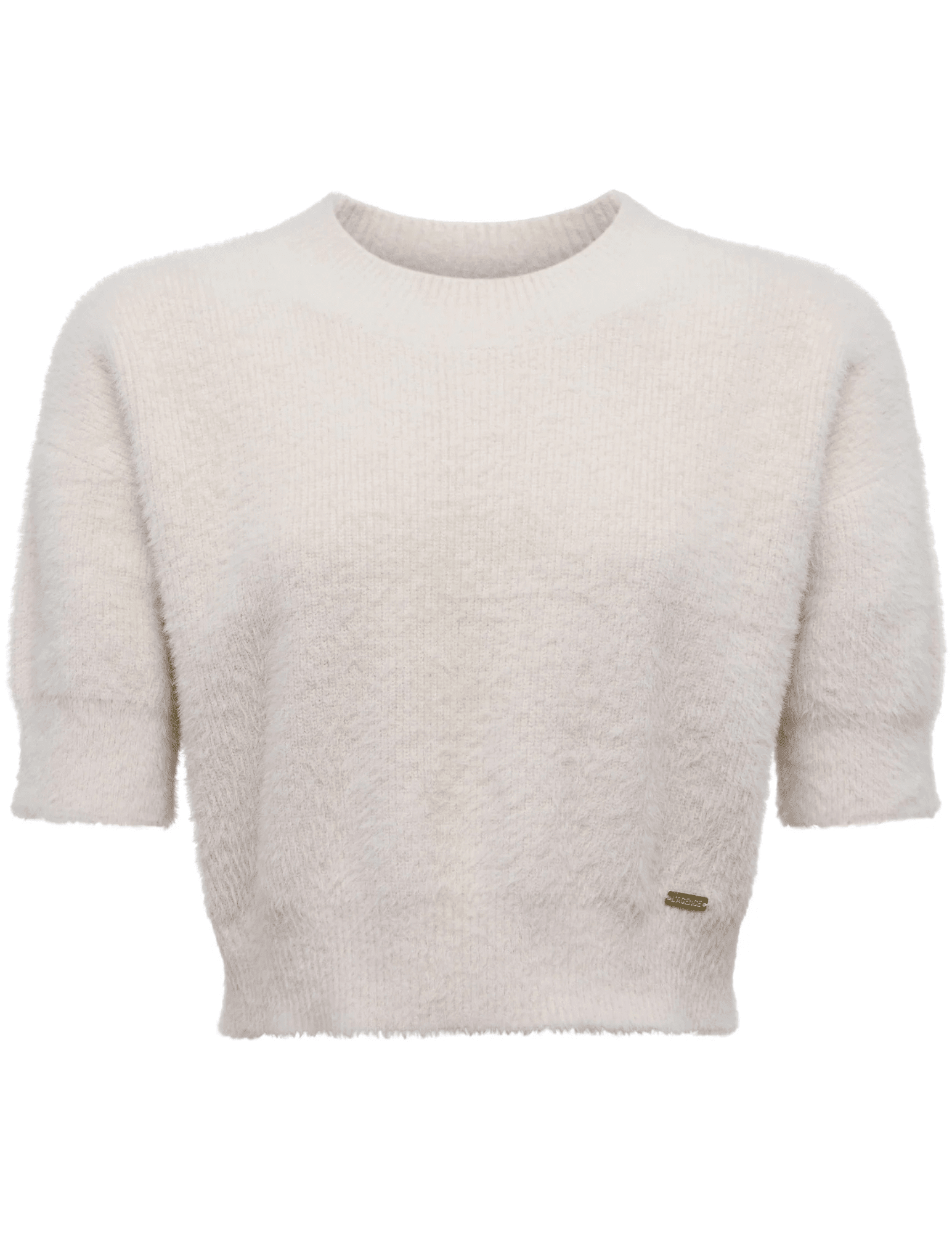 L’AGENCE Guinevere Short Sleeve Crop Sweater in Vintage White