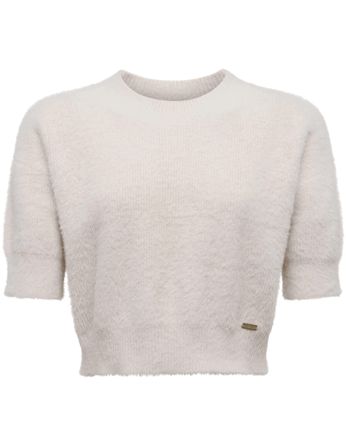 L’AGENCE Guinevere Short Sleeve Crop Sweater in Vintage White