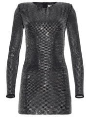 L’AGENCE Harlynn Crystal Mini Dress in Black Crystal 