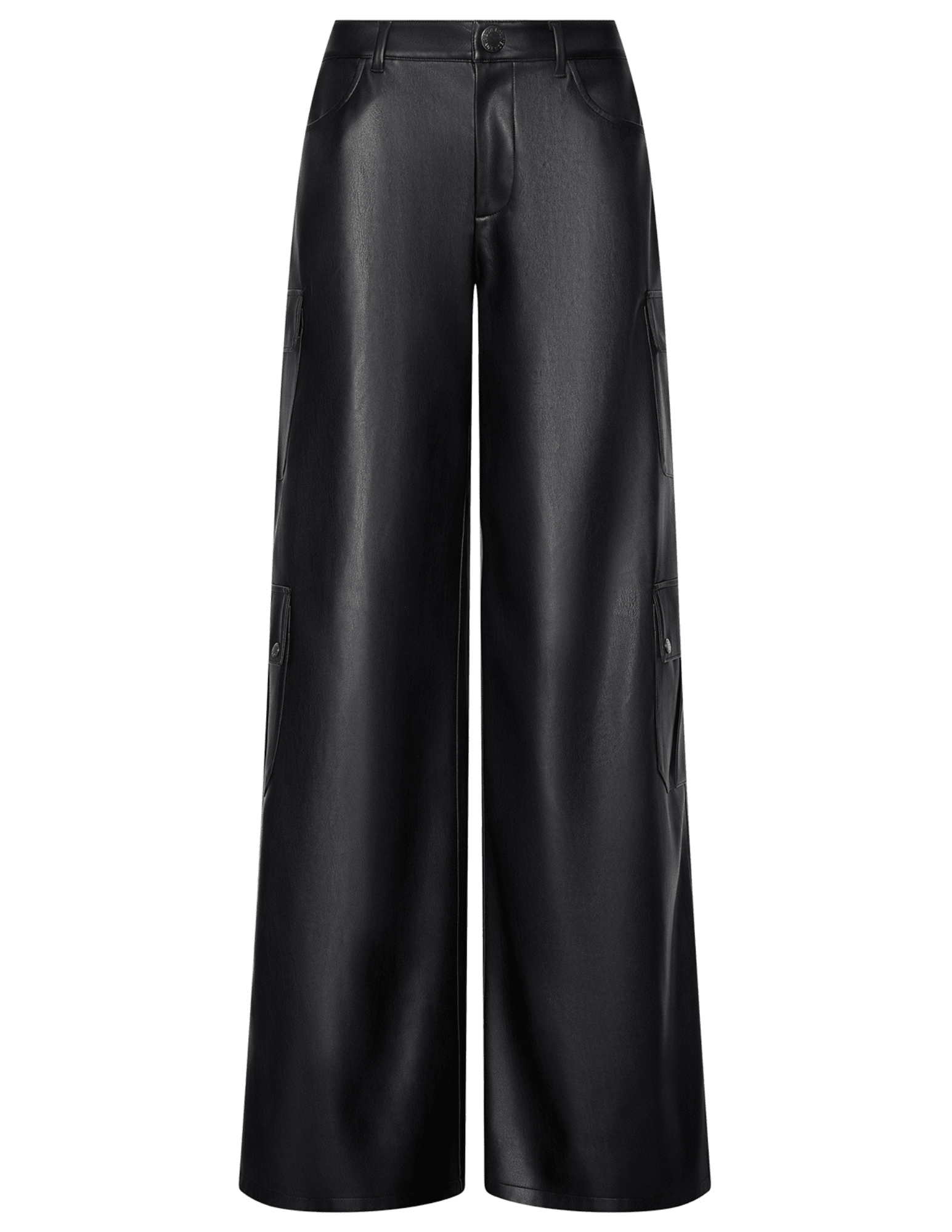 L’AGENCE Isolde Vegan Leather Cargo Pants in Black