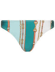 L’AGENCE Jean High Leg Bikini Bottom in Light Sage Belt Stripe