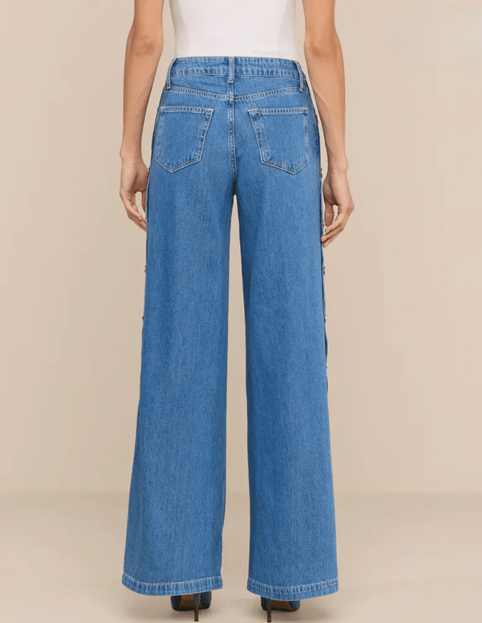 L'AGENCE Jennings Snap Wide Leg Jean in Torsten BACK VIEW