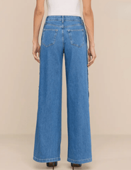 L'AGENCE Jennings Snap Wide Leg Jean in Torsten BACK VIEW