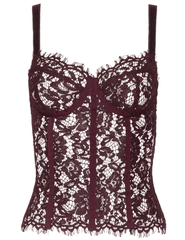 view of L’AGENCE Jenny Lace Bustier in Deep Sangria
