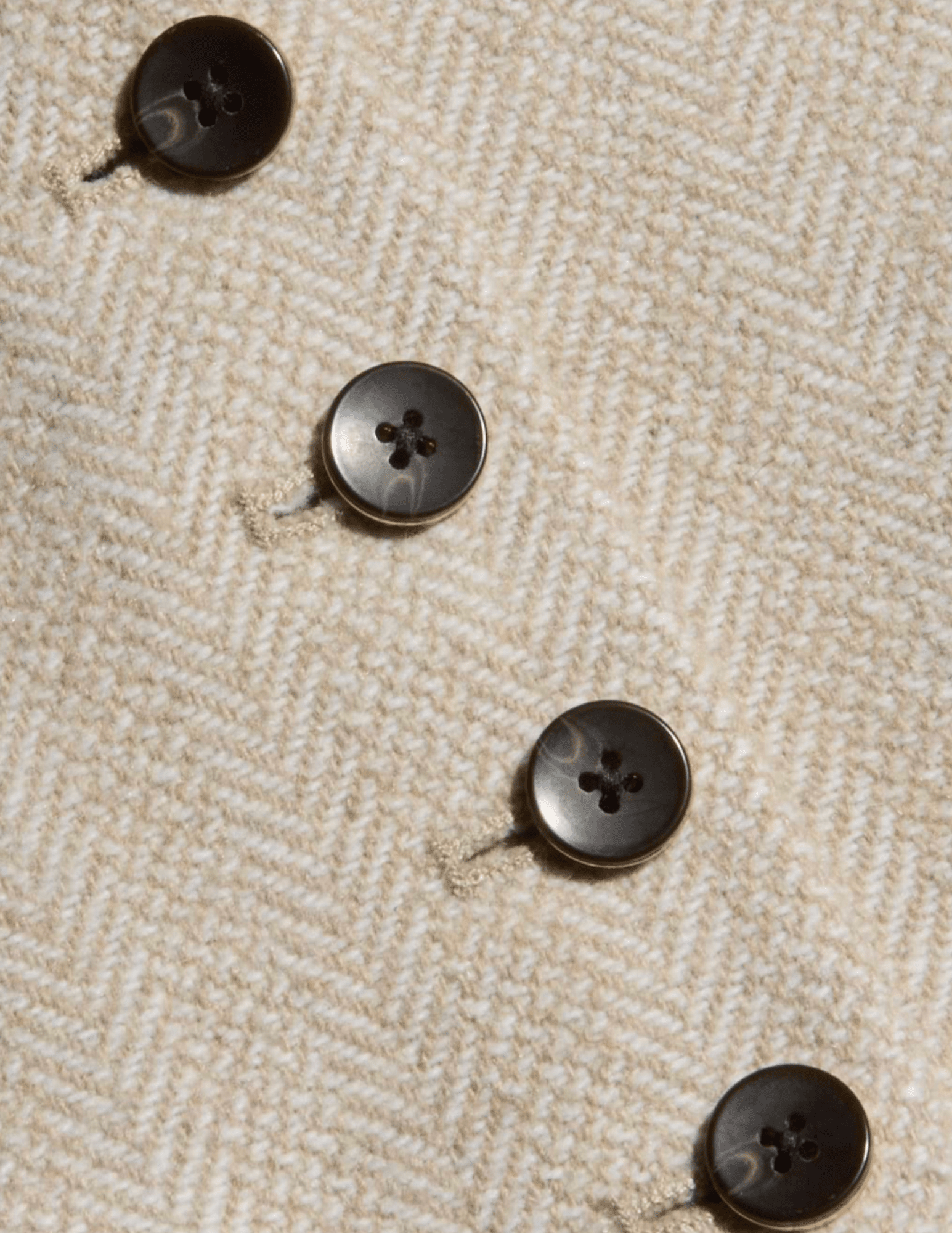 L'AGENCE Jianna Herringbone Cropped Vest Cappuccino Ivory Tweed close-up details