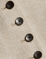 L'AGENCE Jianna Herringbone Cropped Vest Cappuccino Ivory Tweed close-up details