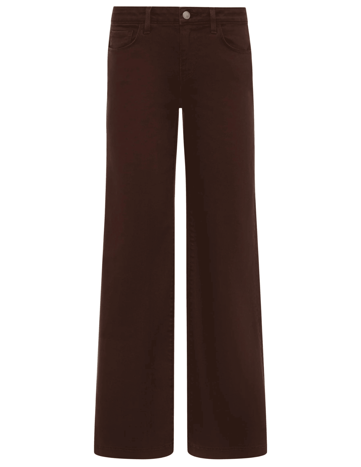L’AGENCE Joanne low rise wide leg jeans in brown denim