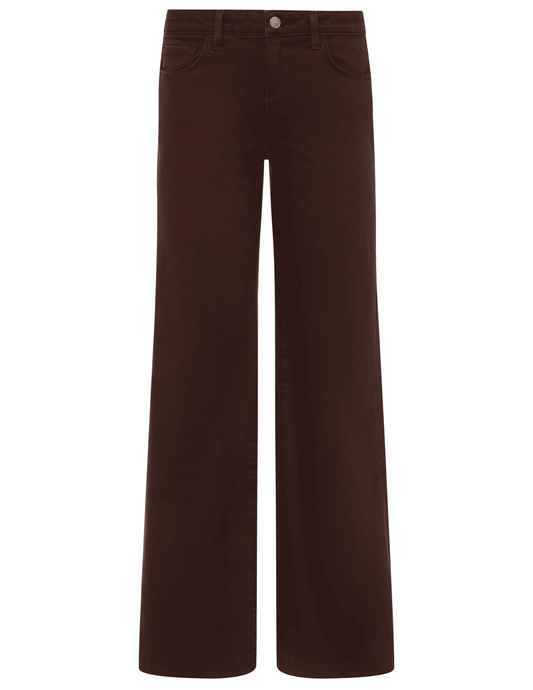 L’AGENCE Joanne low rise wide leg jeans in brown denim