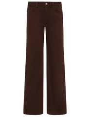 L’AGENCE Joanne low rise wide leg jeans in brown denim