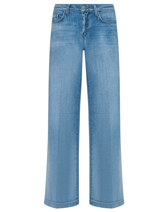 L'AGENCE Joanne low rise wide leg jeans in light wash Dry Ice denim