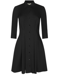 L'AGENCE Journi Pintuck Shirt Dress Black