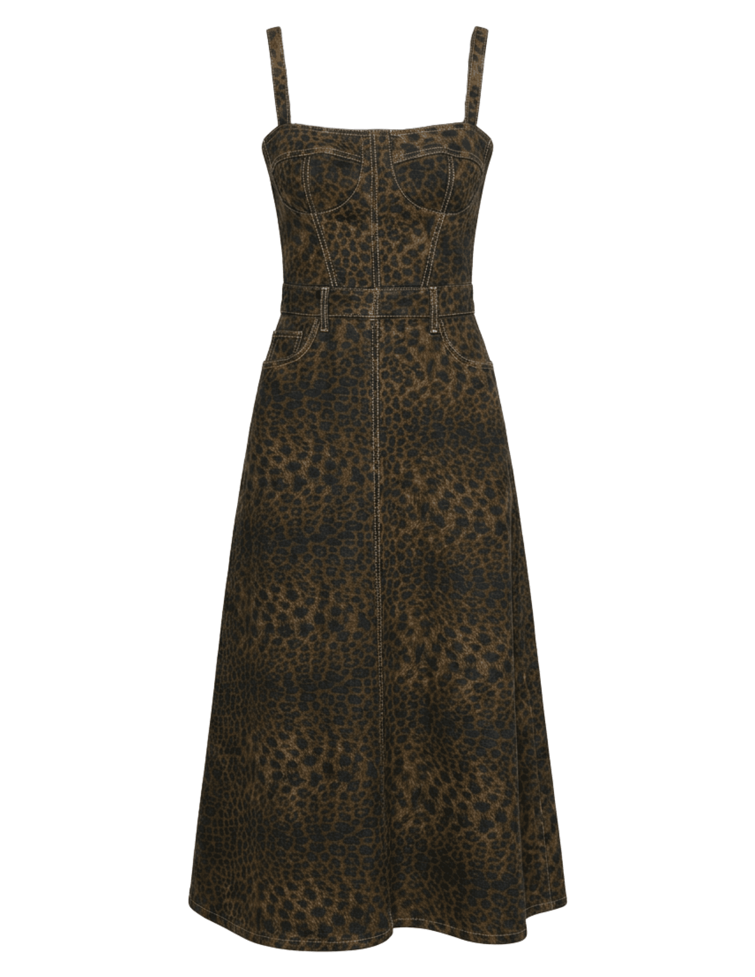 L’AGENCE Jovie Denim Midi Dress in Zephyr