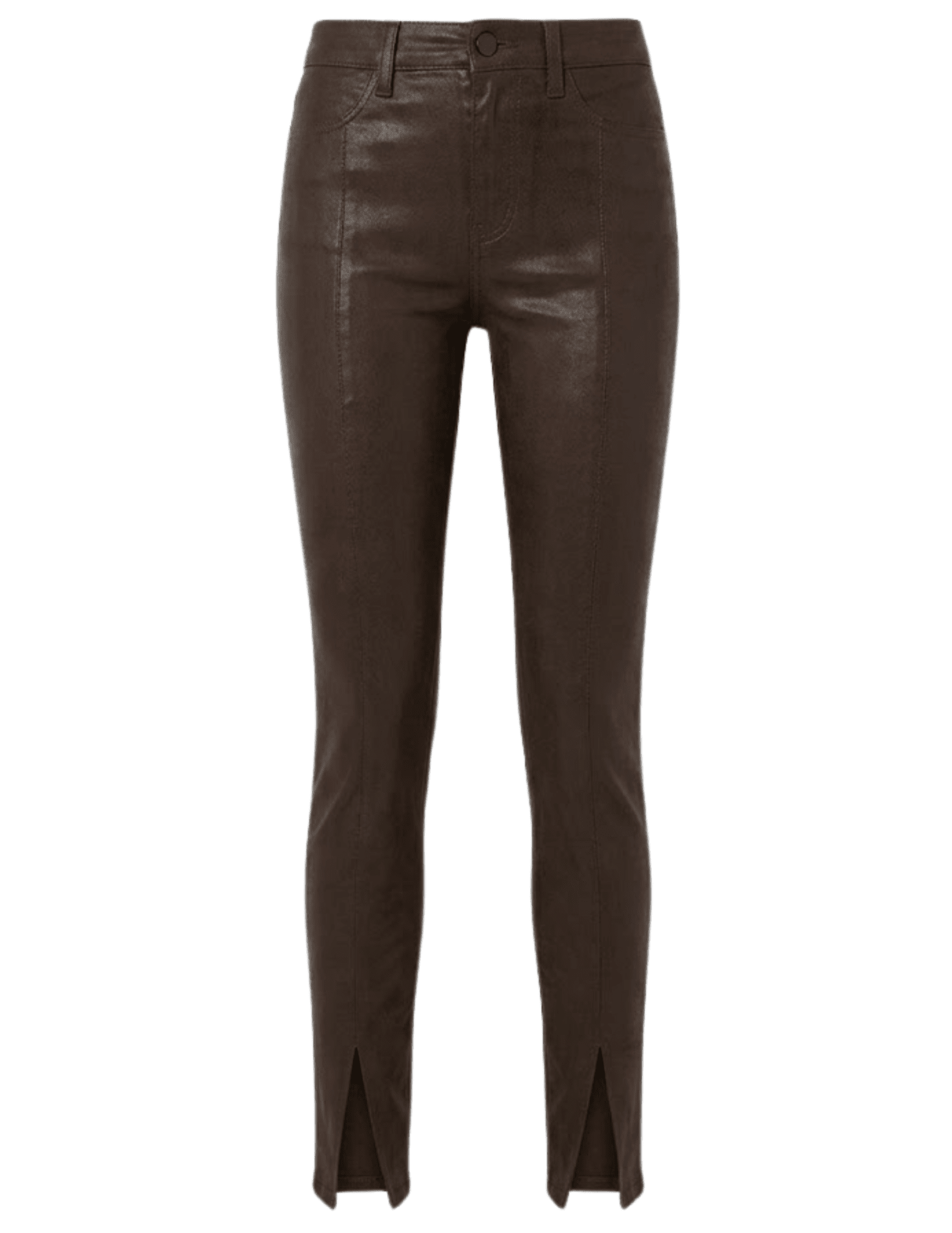 L’AGENCE Jyothi Coated Split Hem Jeans in Dark Java