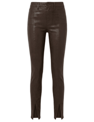 L’AGENCE Jyothi Coated Split Hem Jeans in Dark Java