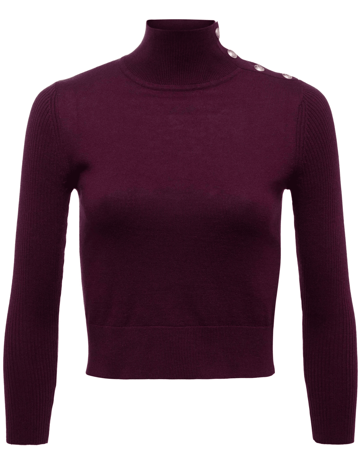 L’AGENCE Kamdyn Snap Button Mock Neck Sweater in Dark Port Gold 