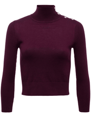 L’AGENCE Kamdyn Snap Button Mock Neck Sweater in Dark Port Gold 