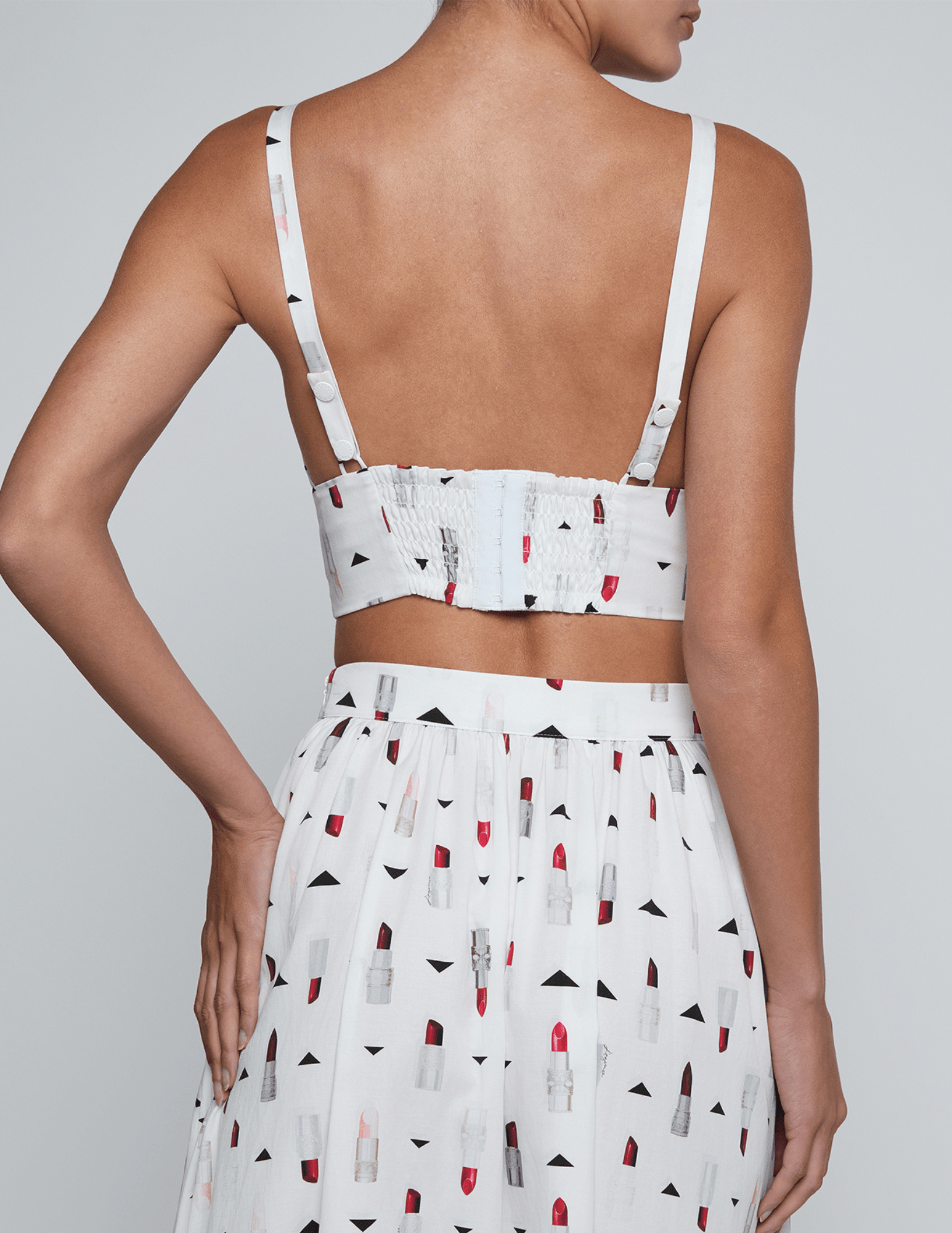 Back view of L'AGENCE Kaori bralette with smocked panel