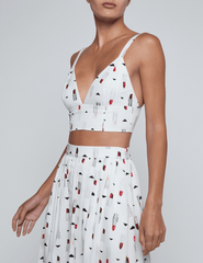 Side view of L'AGENCE Kaori bralette with smocked panel