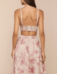 L'AGENCE Kaori Bralette in Tan Multi Textured Jungle Toile back view