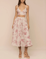 L'AGENCE Kaori Bralette in Tan Multi Textured Jungle Toile full body