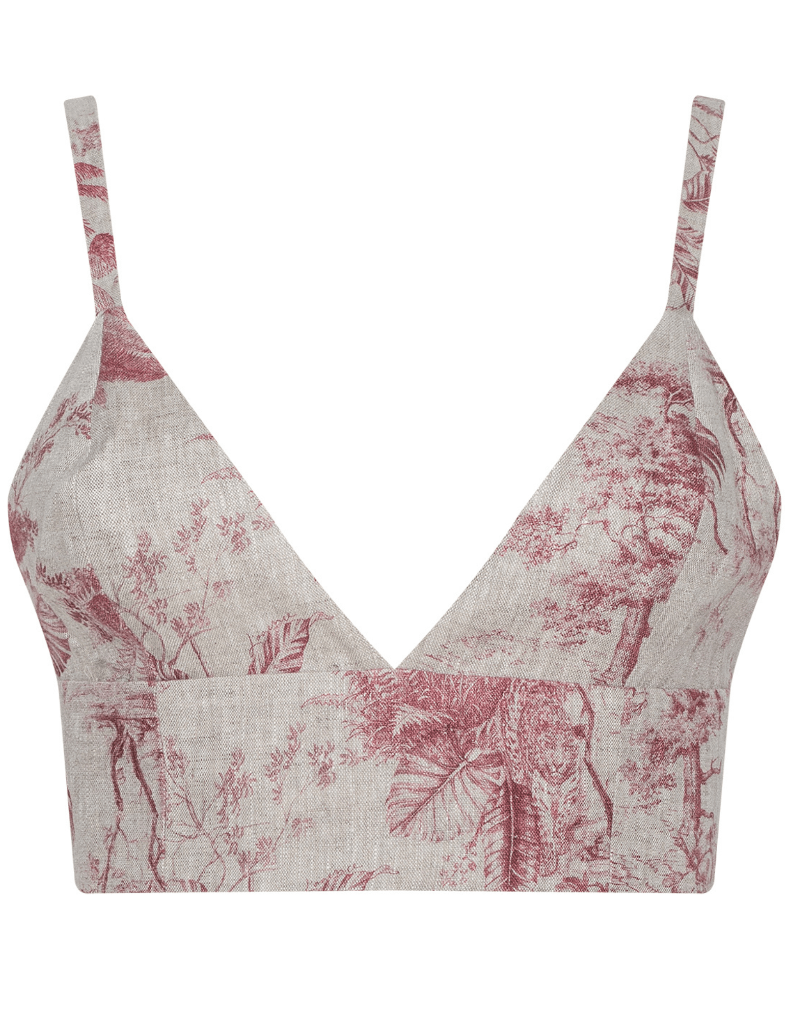 L'AGENCE Kaori Bralette in Tan Multi Textured Jungle Toile 