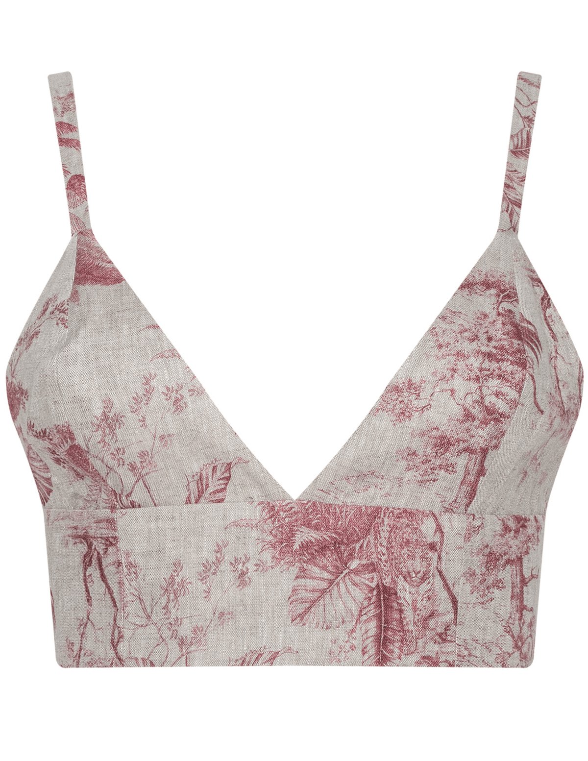L'AGENCE Kaori Bralette in Tan Multi Textured Jungle Toile 