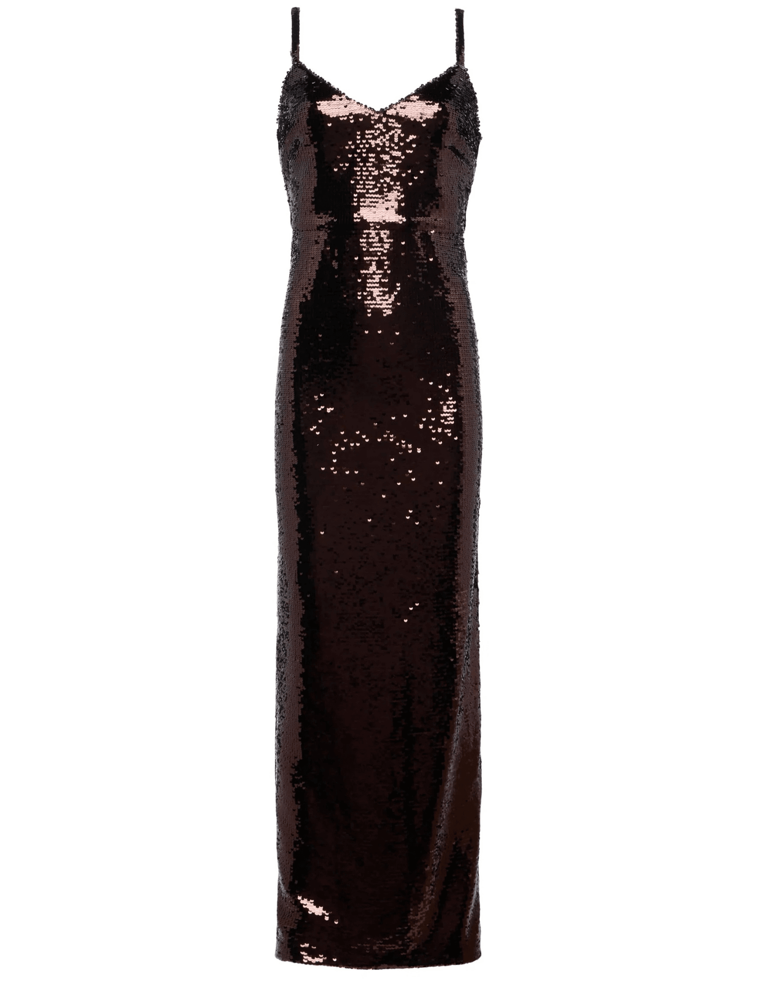  L’AGENCE Karma Sleeveless Sequin Maxi Dress in Chocolate