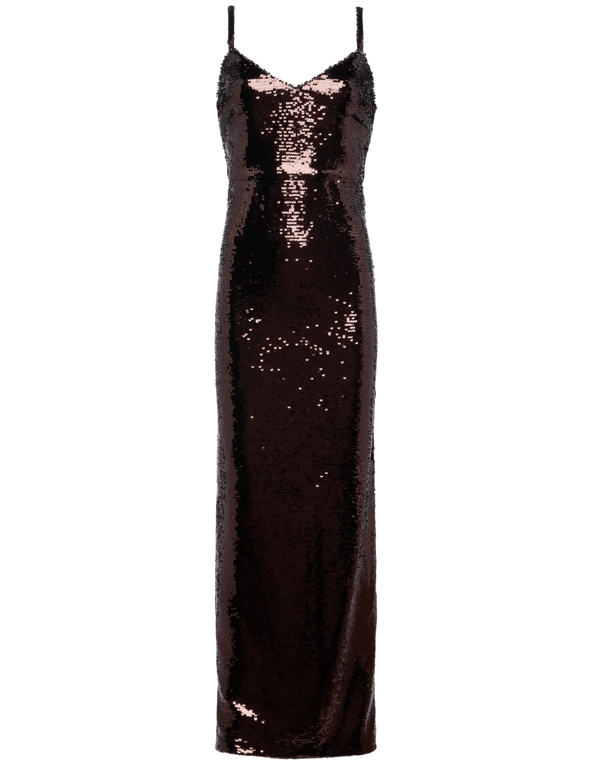  L’AGENCE Karma Sleeveless Sequin Maxi Dress in Chocolate