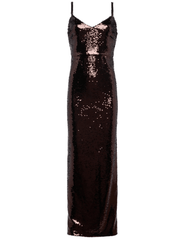  L’AGENCE Karma Sleeveless Sequin Maxi Dress in Chocolate