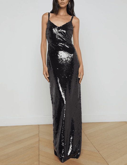 L'Agence - L'Agence Karma Sleeveless Sequin Maxi Dress - Buy Online