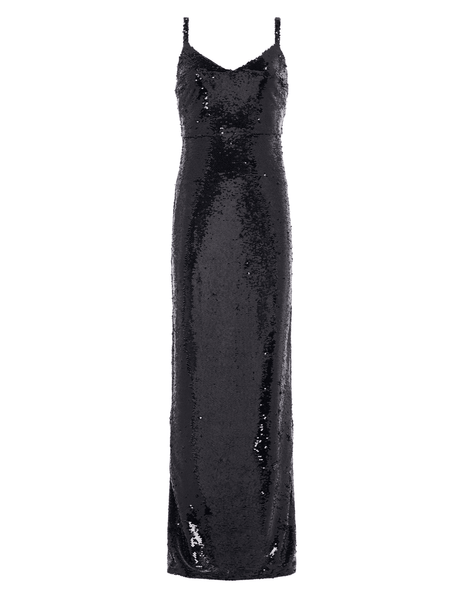 karma strapless maxi dress L'AGENCE Karma Sleeveless Sequin Maxi Dress – Black All-Over Sequin Evening  Gown
