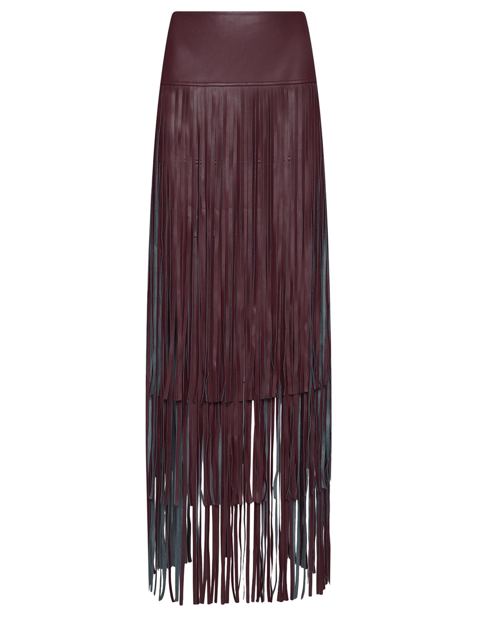 L’AGENCE Karoline Vegan Leather Fringe Maxi Skirt