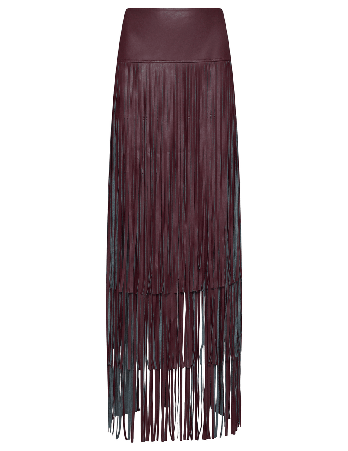 L’AGENCE Karoline Vegan Leather Fringe Maxi Skirt