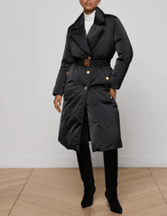 L’AGENCE Kataleya Black Puffer Coat front