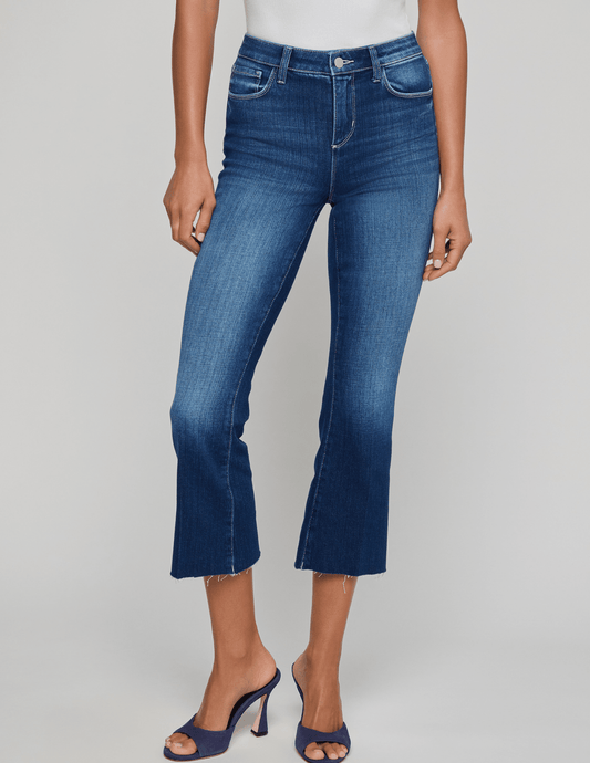 L’AGENCE Kendra high rise crop flare jean in Delaney