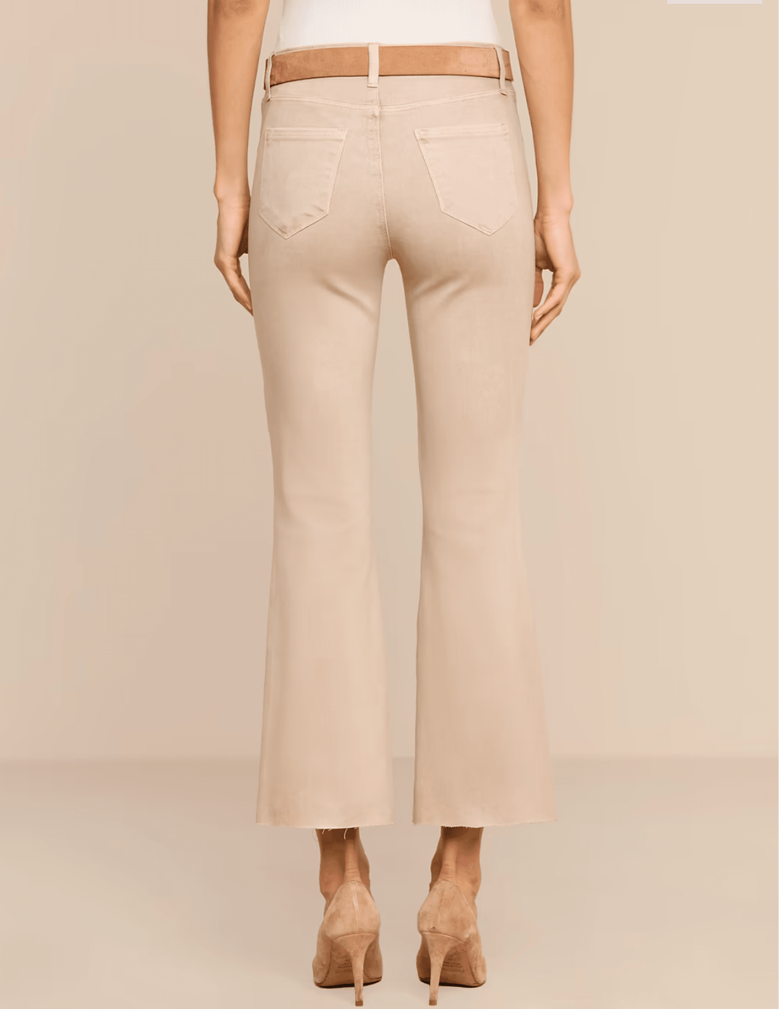 Back view of L'AGENCE Kendra High Rise Cropped Coated Jean in Antique Birch