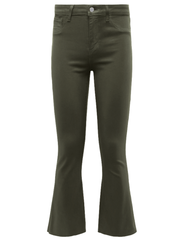L'AGENCE Kendra High Rise Cropped Coated Jean Ash Olive