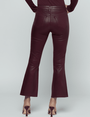 Back view of L'AGENCE Kendra High Rise Cropped Coated Jeans in Deep Sangria