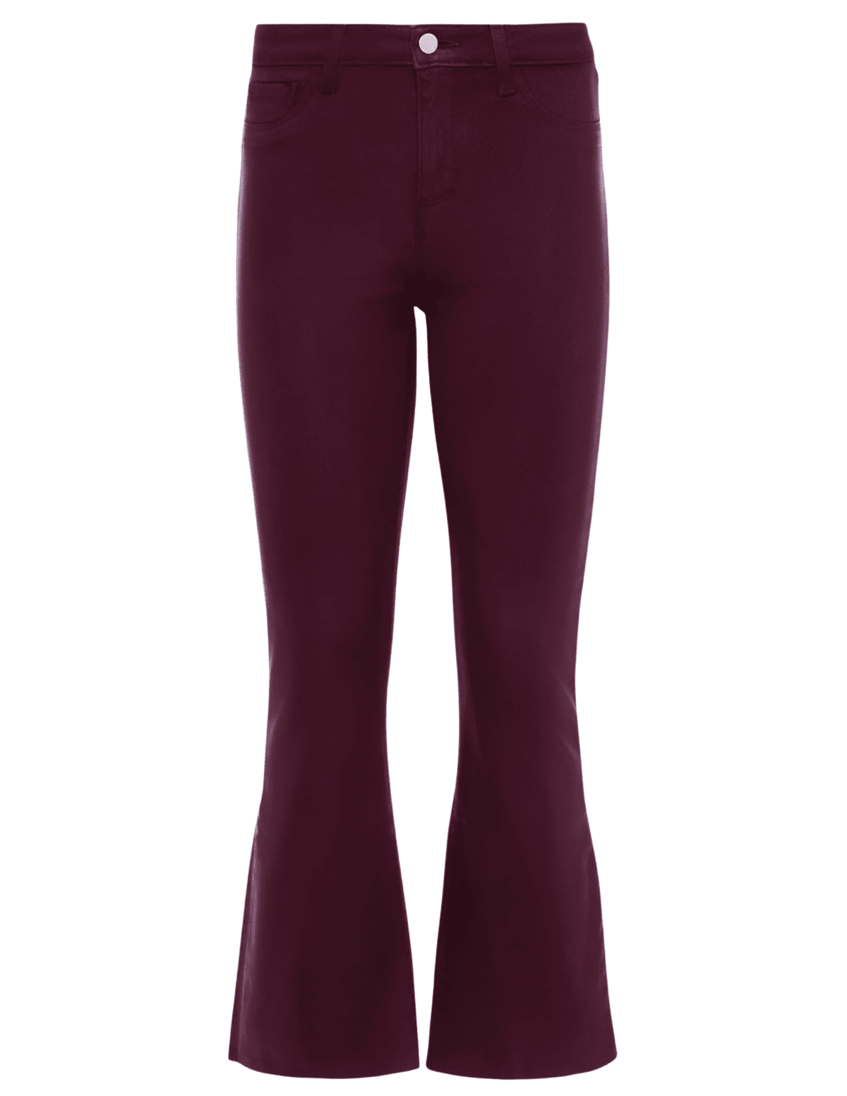 L'AGENCE Kendra High Rise Cropped Coated Jeans in Deep Sangria
