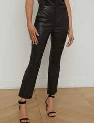 Front view of L’AGENCE Ketra Bootcut Trouser in Black with cropped hem.
