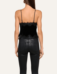 Back view of L'AGENCE Kimber Velvet Lace Camisole in Black