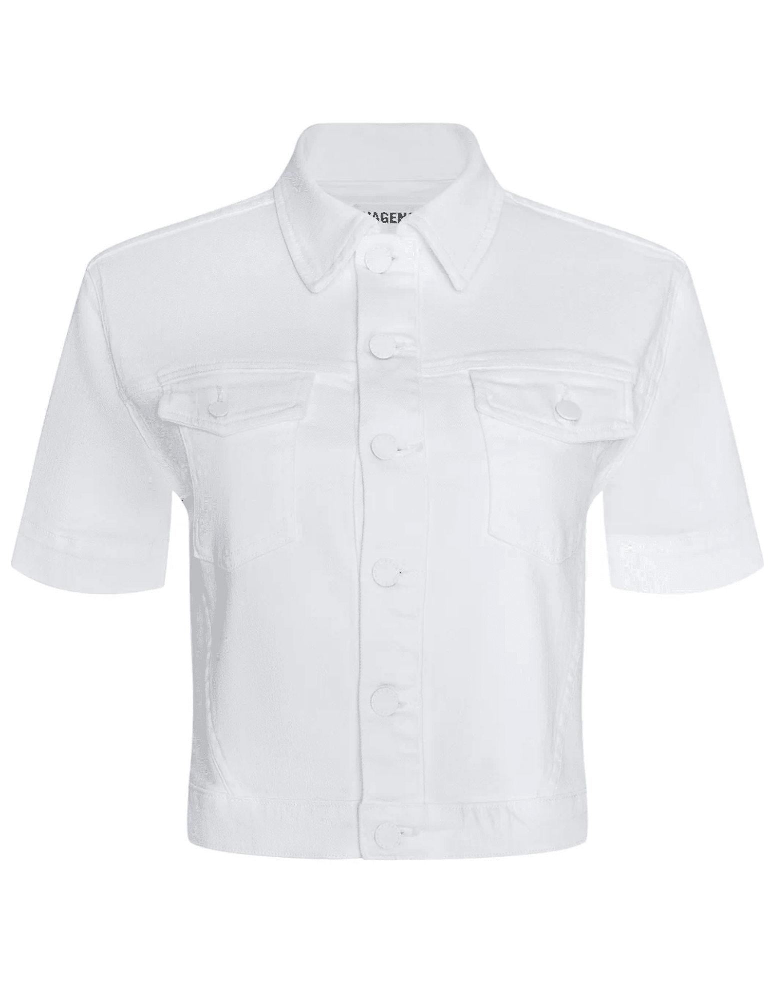 L’Agence Kirstie cropped denim shirt jacket blanc white