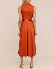 Back view of L'AGENCE Kolton midi dress with waist belt