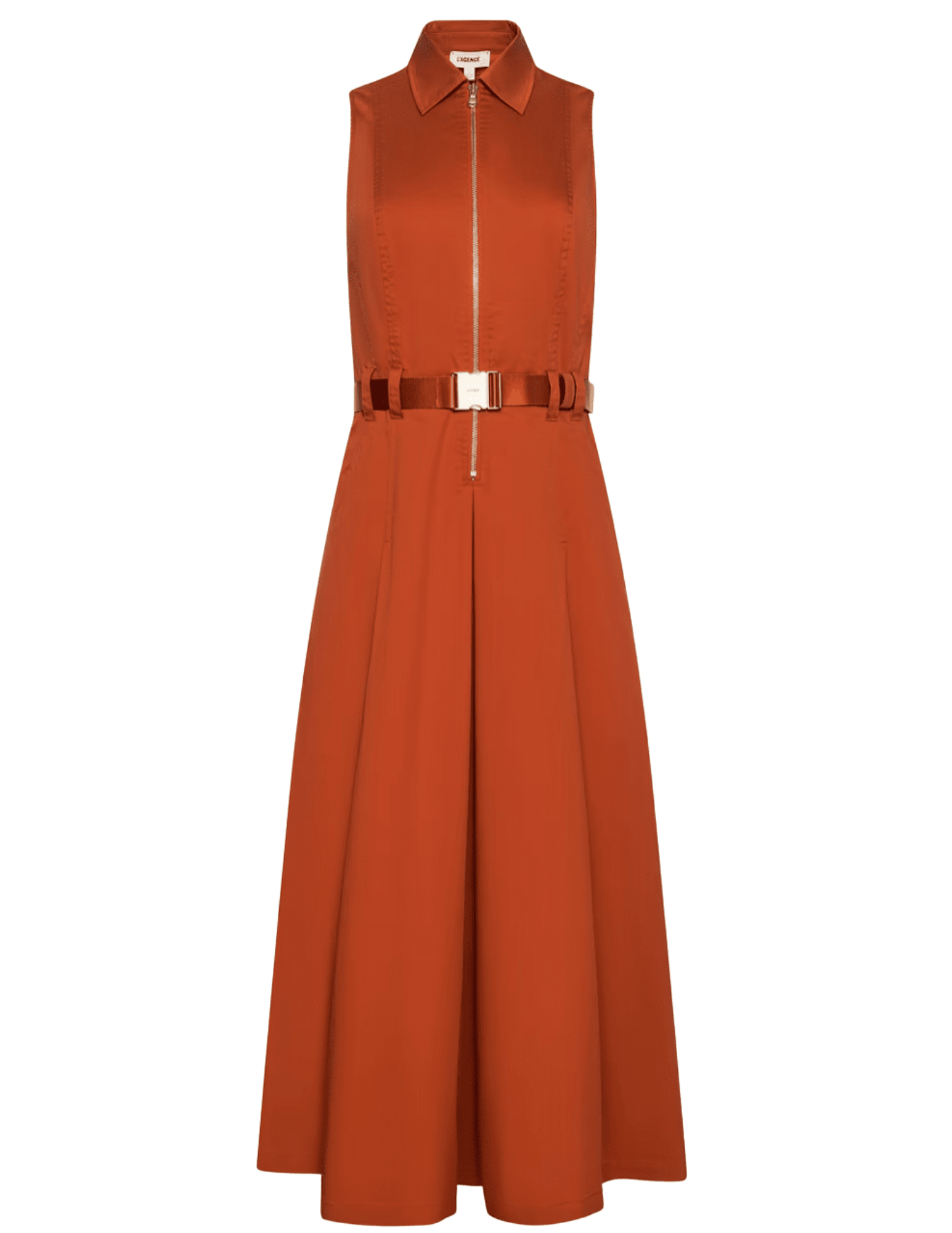 L'AGENCE Kolton sleeveless midi dress in Sienna with belted waist